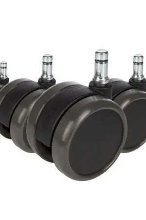 5x ROLO 10mm/65mm Harde bodem - Bureaustoelwielen Zwart Laatste Versie