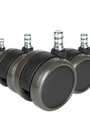 Premium 5x ROLO No-Noise 11mm/65mm Harde bodem - Bureaustoelwielen Zwart