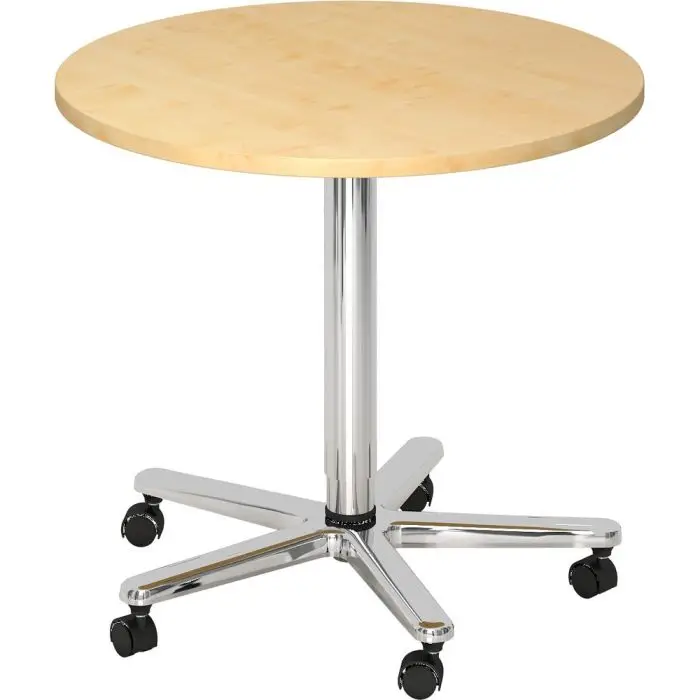 BISTRO 80R C | Bijzettafel op wieltjes | Ø 80 | chroom - Systeem conferentietafel Superprijs