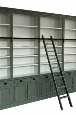 Must-Have Boekenkast Engels groen - wit met trap Reeuwijk XL 500 x 240cm