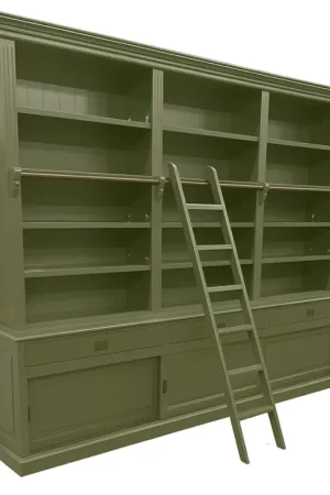 Rechtstreeks Van De Fabrikant Boekenkast Putten olijf groen 300 x 240cm