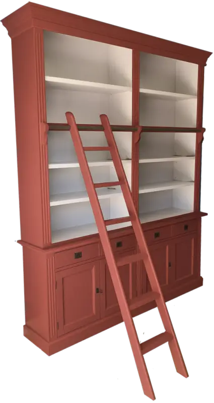 Korting Boekenkast rood met trap Kesteren 200 x 240cm