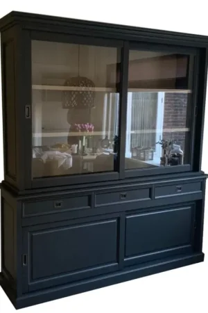 Alleen Vandaag Buffetkast Almen antraciet met eiken interieur 200cm