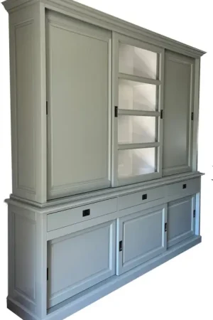 Bestel Nu Buffetkast Engels groen - wit Nijkerk 240 x 240cm dichte zijdeuren