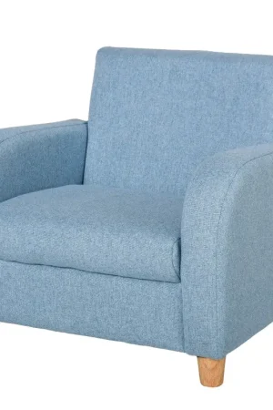 Beperkt Aanbod Nancy's Bono Kinderfauteuil - Kinderbank - Kinderstoel - Blauw - Linnen