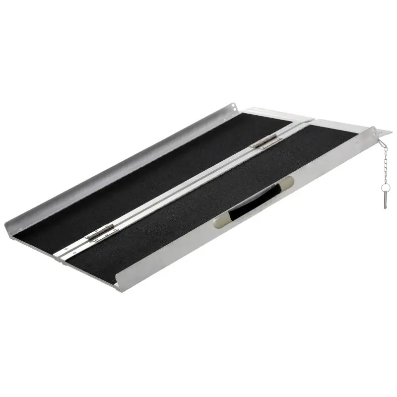 Nancy's Triverton Rolstoelhelling - Oprijplaat - Toegangshelling - Zilver / Zwart - ± 95 x 75 x 5 cm Nieuw