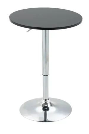 Nancy's Louth Bartafel - 360° draaibare eettafel - In hoogte verstelbare bistrotafel - Staal - Zwart - ± Ø 60 cm Direct Verzonden