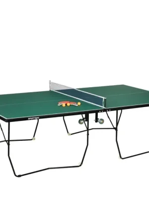 Beperkt Aanbod Nancy's Plymouth Tafeltennistafel, full-size, opvouwbaar, 8 wielen, incl. batjes en balletjes, groen,