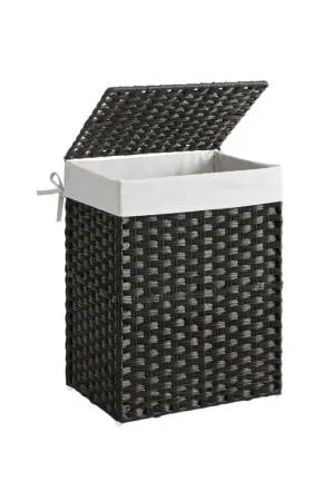 Nancy's Wasmand - Wassorteerder - Handgevlochten kunststof - 90L - Zwart Express Levering