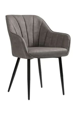 Nancy's Kesgrave Eetkamerstoel Grijs - Staal - Polyurethaan - Modern - 62,5 x 60 x 85 cm Beste Prijs
