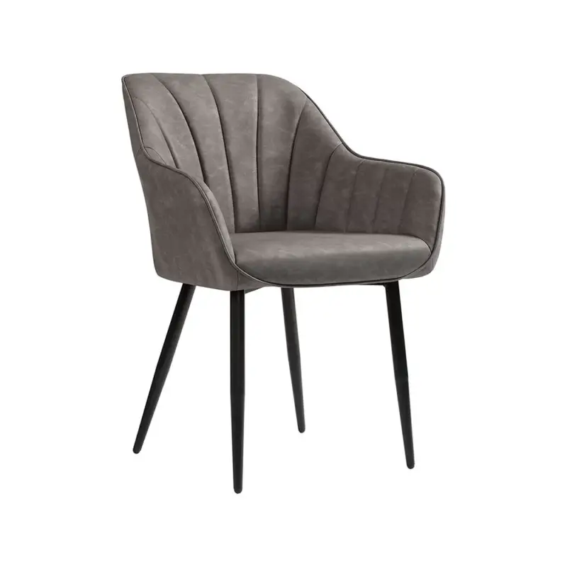 Nancy's Kesgrave Eetkamerstoel Grijs - Staal - Polyurethaan - Modern - 62,5 x 60 x 85 cm Beste Prijs