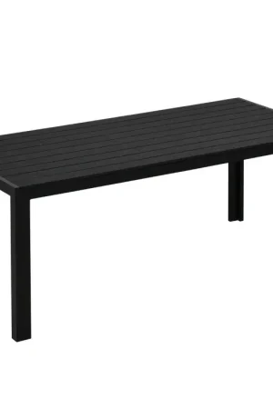 Premium Nancy's Pelma Tuintafel - Tuinmeubel - Terrastafel - Eettafel voor buiten - Zwart - ± 190 x 85 x 70 cm