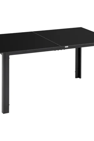Nancy's Reboleira Tuintafel - Terrastafel - Eettafel voor buiten - Tuinmeubel - Zwart - ± 150 x 90 x 75 cm Alleen Vandaag