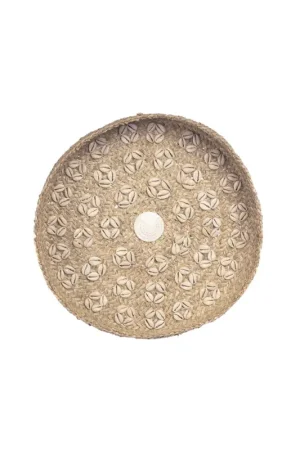 Bazar Bizar Caribe Shell Plaat - Naturel Wit - M - Gras - Schelpen - Ø 42 cm Express Levering