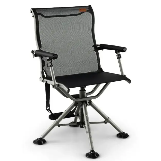 Nancy's Roge Campingstoel - Strandstoel - Kampeerstoel - Opvouwbaar - Draaibaar - Zwart Speciale Aanbieding