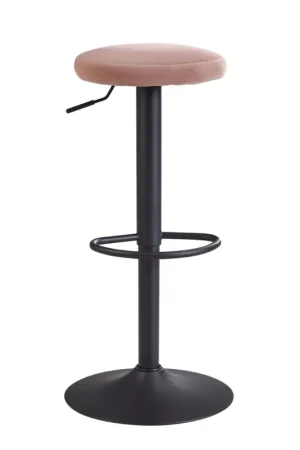 Nancy's Lapas Barkruk - Draaibaar - In hoogte verstelbaar - Roze / Zwart - Fluweel - Ø 40 x 58-79 cm Veilige Betaling