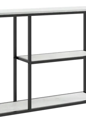Direct Beschikbaar Nancy's Bornes Sidetable - Consoletafel - Dressoir - Bijzettafel - Wit / Zwart - Marmerlook - Staal - 100 x 30 x 80 cm