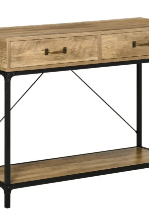 Direct Verzonden Nancy's Boivaes Sidetable - Consoletafel - Bijzettafel - Bruin / Zwart - Staal - ± 100 x 35 x 75 cm