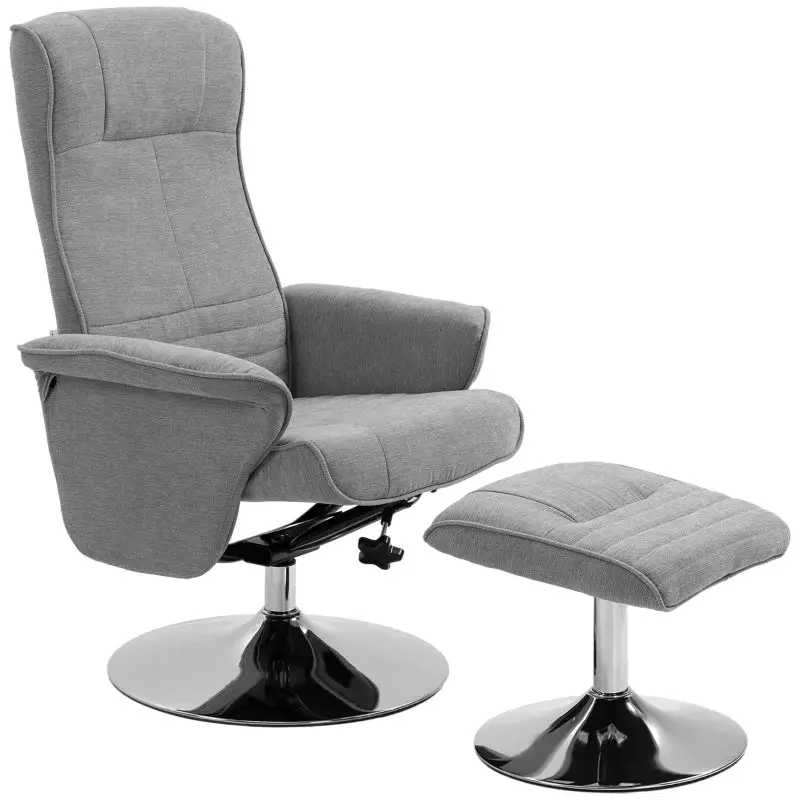Lage Kosten Nancy's Leocadia Relaxfauteuil - Relaxstoel - Ligstoel - Vertelbare rugleuning - Draaibaar - Grijs - Fluweel / Staal