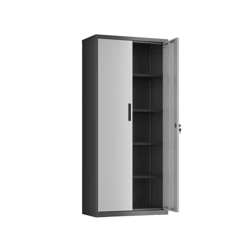 Nancy's Austis Archiefkast - Kantoorkast - Dossierkast - Zwart / Zilver - Staal - 40 x 80 x 180 cm Must-Have