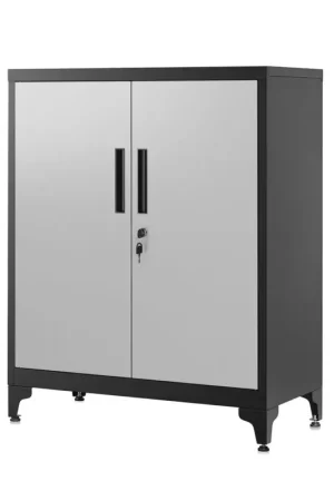 Actieprijs Nancy's Avelengo Archiefkast - Kantoorkast - Dossierkast - Zilver / Zwart - Staal - 40 x 80 x 90 cm