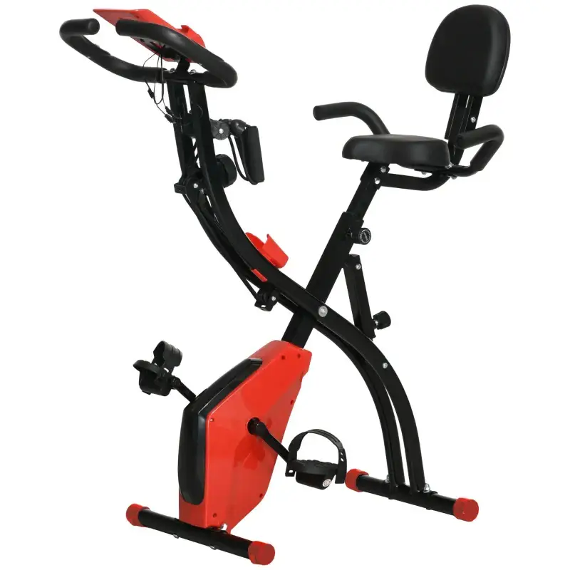 Bestel Nu Nancy's Ayas Hometrainer - Fietstrainer - Met LCD-Monitor - Verstelbare weerstand - In Hoogte Verstelbaar - Rood / Zwart