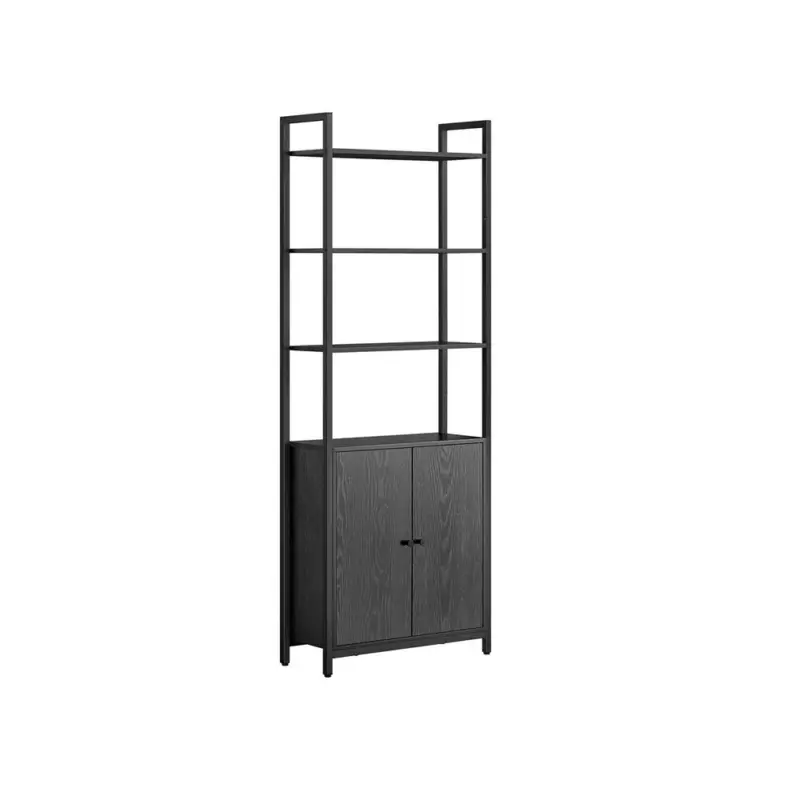 Alleen Vandaag Nancy's Bardolino Wandkast - Boekenkast - Opbergkast - Ebbenhout Zwart - ± 60 x 25 x 160 cm