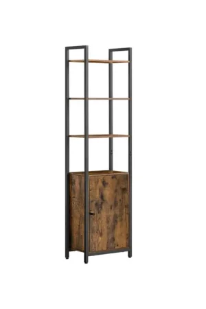 Exclusieve Aanbieding Nancy's Bareggio Wandkast - Boekenkast - Opbergkast - Bruin / Zwart - ± 40 x 25 x 160 cm