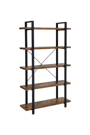 Nancy's Barisado Wandkast - Boekenkast - Bruin / Zwart - ± 105 x 35 x 180 cm Nieuw