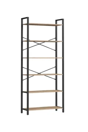 Populair Nancy's Baschi Wandkast - Boekenkast - Bruin / Zwart - ± 80 x 30 x 185 cm