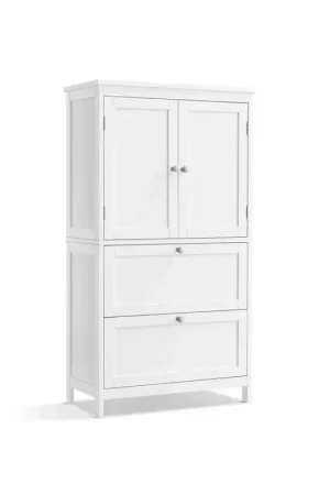 Nancy's Bergamo Badkamerkast - Badkamermeubel - Wit - 60 x 30 x 110 cm Exclusieve Aanbieding
