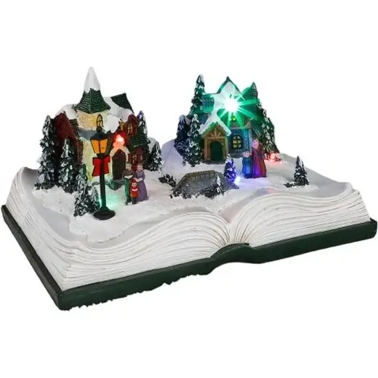 Actieprijs Haushalt Verlichte Kerststad - Kerstdorp - Boekvorm - LED Lamp