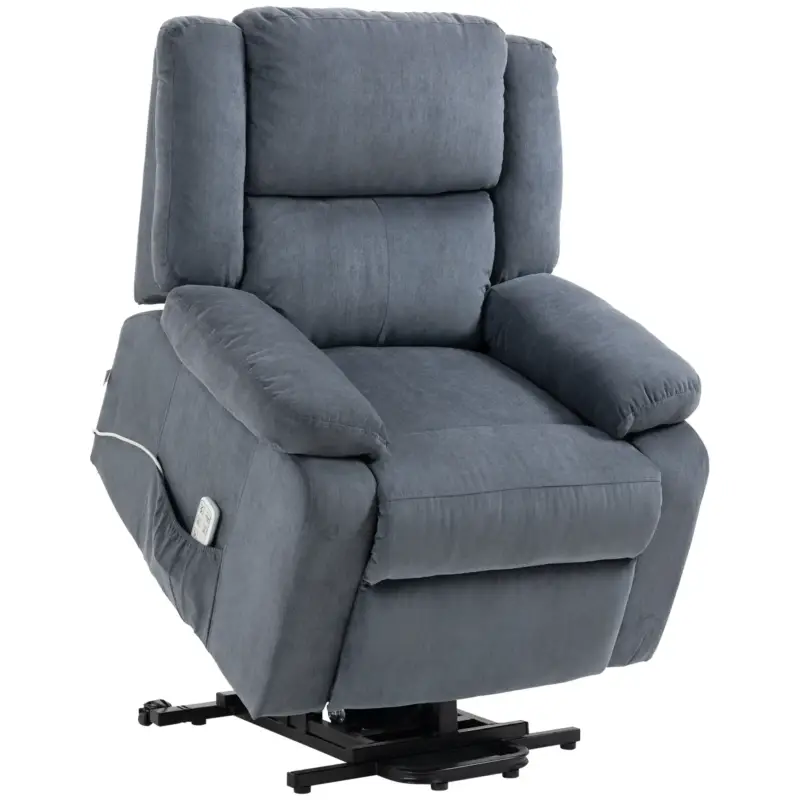 Nancy's Silvares Sta op stoel - Opsta stoel - Senioren stoel - Relaxfauteuil -Grijs - Pluche Meest Verkocht