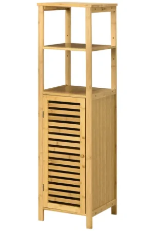 Tijdelijk Beschikbaar Nancy's Fanzeres Badkamerkast - Badkamermeubel - Bamboe - ± 30 x 30 x 120 cm