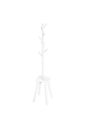 Aanbieding Nancy's Casteleiro Staande Kapstok - Garderoberek - Wit - Rubberhout - ± 170 cm hoog