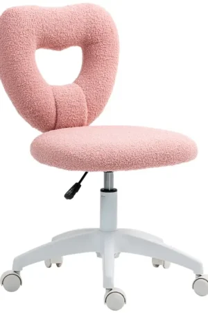 Bestseller Nancy's Pombalinho Bureaustoel Hartvormig - Computerstoel - Roze - Teddy Fleece