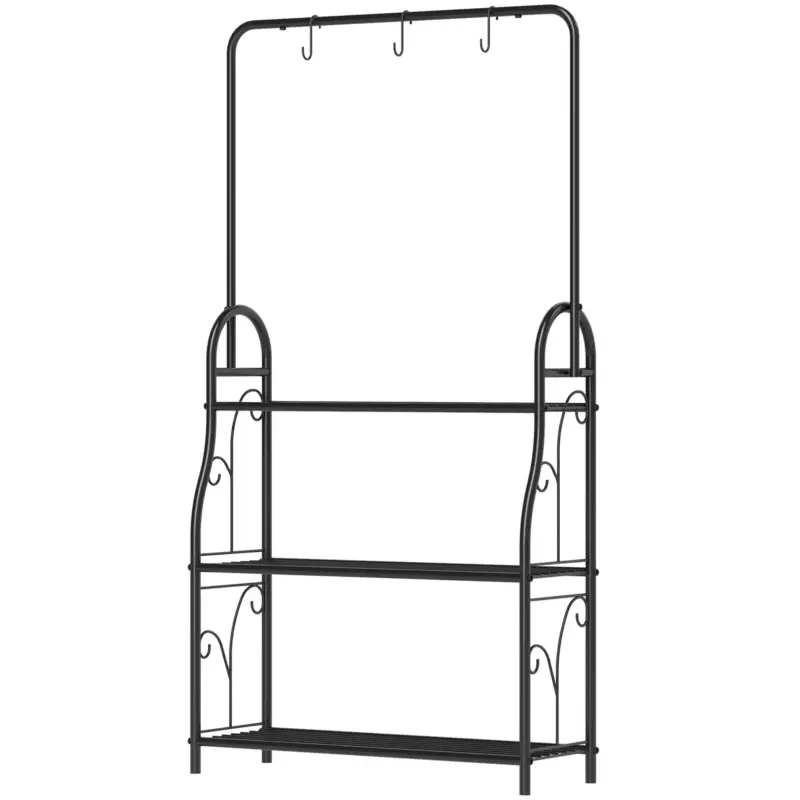 Nancy's Runa Plantenrek - Plantenstandaard - Bloemenstandaard - Zwart - Staal - ± 75 x 25 x 135 cm Veilige Betaling