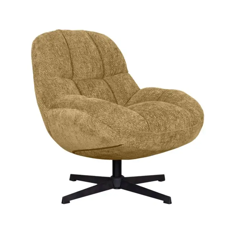 LABEL51 Draaifauteuil Huxley - Brass Elite | Zwart Metaal - 76x86x92 cm Alleen Vandaag