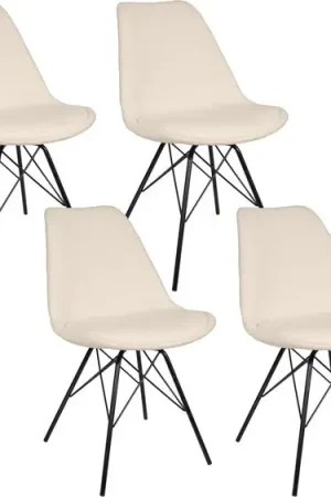Veilige Betaling Casamoda Eetkamerstoelen - Set van 4 - Keukenstoelen - Beige - Teddy