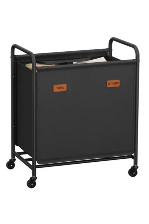 Voordeelprijs Nancy's Gragnano Wasmand - Wasbox - Wassorteerder - 2 Vakken - Zwart - 140 Liter