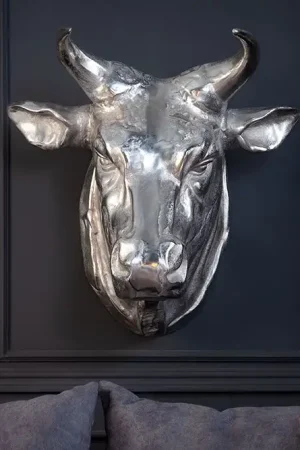 Beeld Stierenkop Torero Zilver 65cm - 17372 Shop Nu
