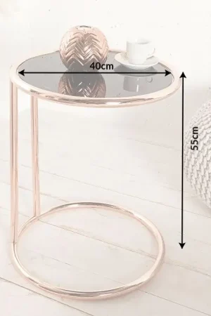 Bijzettafel Art Deco Zwart/Koper 40cm - 36061 Voordeelprijs