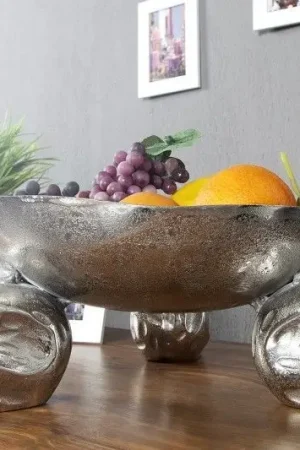 Laatste Kans Decoratie Fruitschaal Schedel Zilver 15cm - 22917