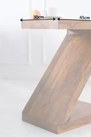 Bijzettafel Z Natuur 45cm Massief Sheesham Hout - 35087 Dagaanbieding