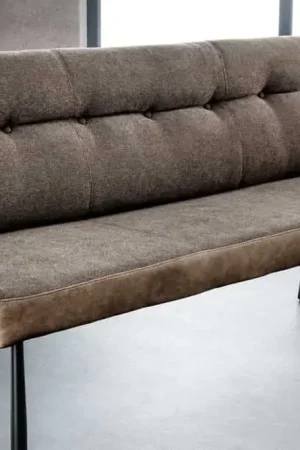 Moderne Bank Big George 160cm Taupe Platgeweven Pocketveringkern Zwart - 44716 Goedkoop