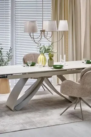 Uitschuifbare Eettafel Hilario Travertijn/Kasjmier 180-260cm Keramiek Modern Favoriet