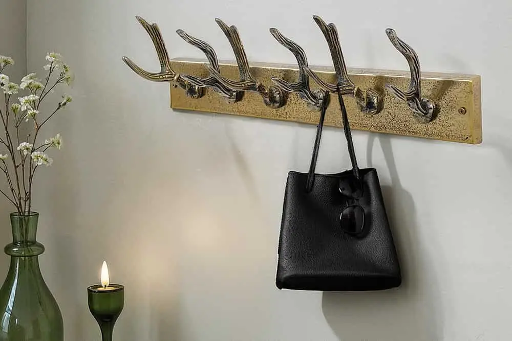 Dagaanbieding Decoratieve Wandkapstok Deer 50cm Messing Metalen Kapstokhaken in De Vorm Van Hertengewei - 45664